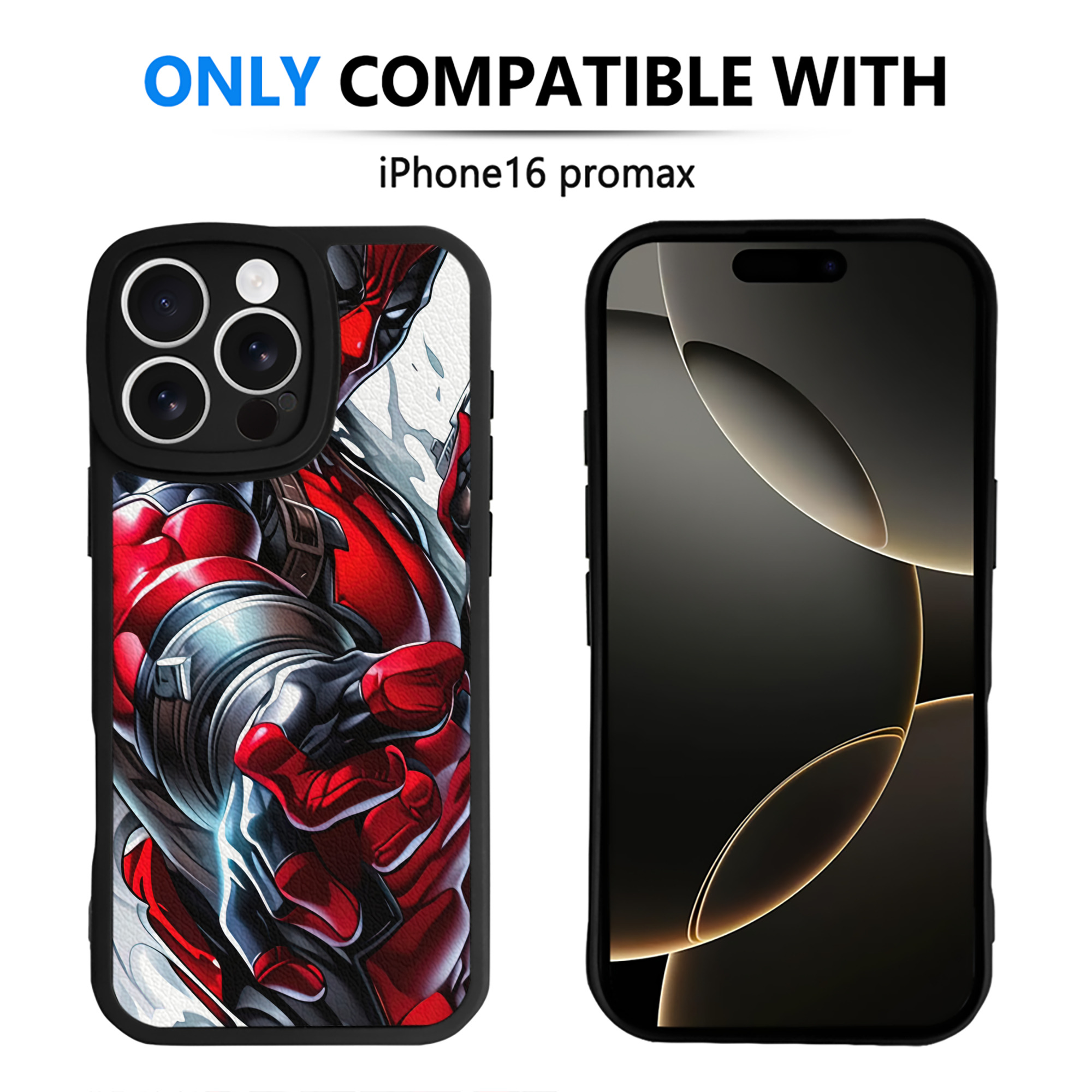 （画像用） Deadpool デッドプール 【iPhone 16シリーズ対応】シリコンスマホケース（レザー調） 材質：シリコン